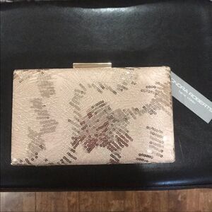 Sondra Roberts Sequined Satin Clutch